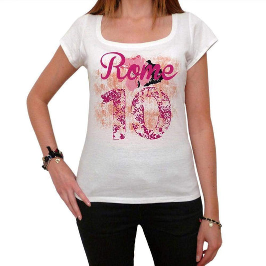 10, Rome, Women's Short Sleeve Round Neck T-shirt 00008 - ultrabasic-com