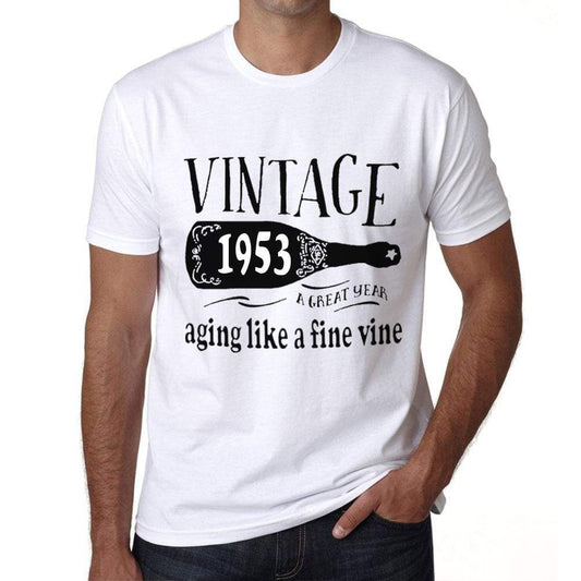 1953 Aging Like a Fine Wine Men's T-shirt White Birthday Gift 00457 ultrabasic-com.myshopify.com