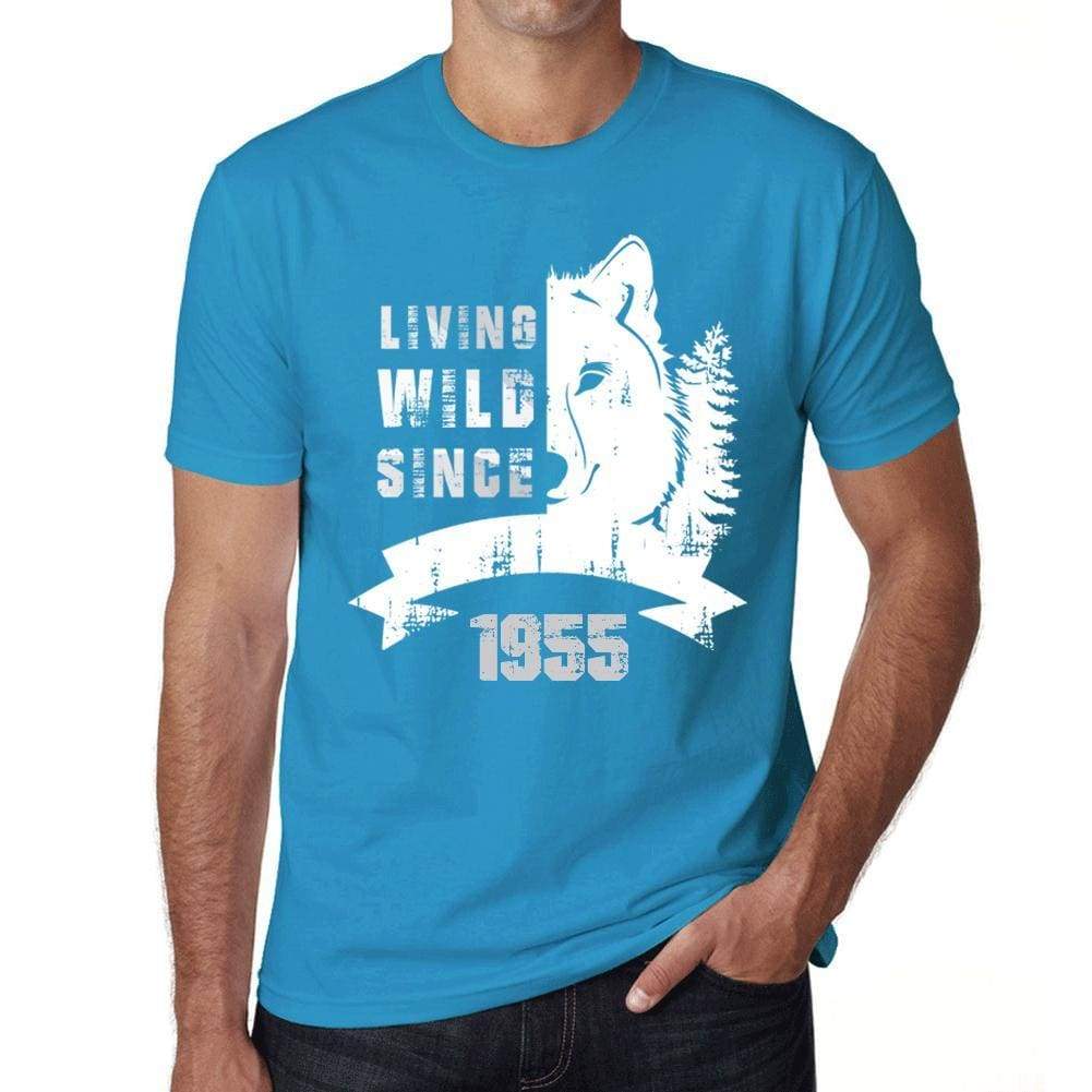 1955, Living Wild Since 1955 Men's T-shirt Blue Birthday Gift 00499 ultrabasic-com.myshopify.com