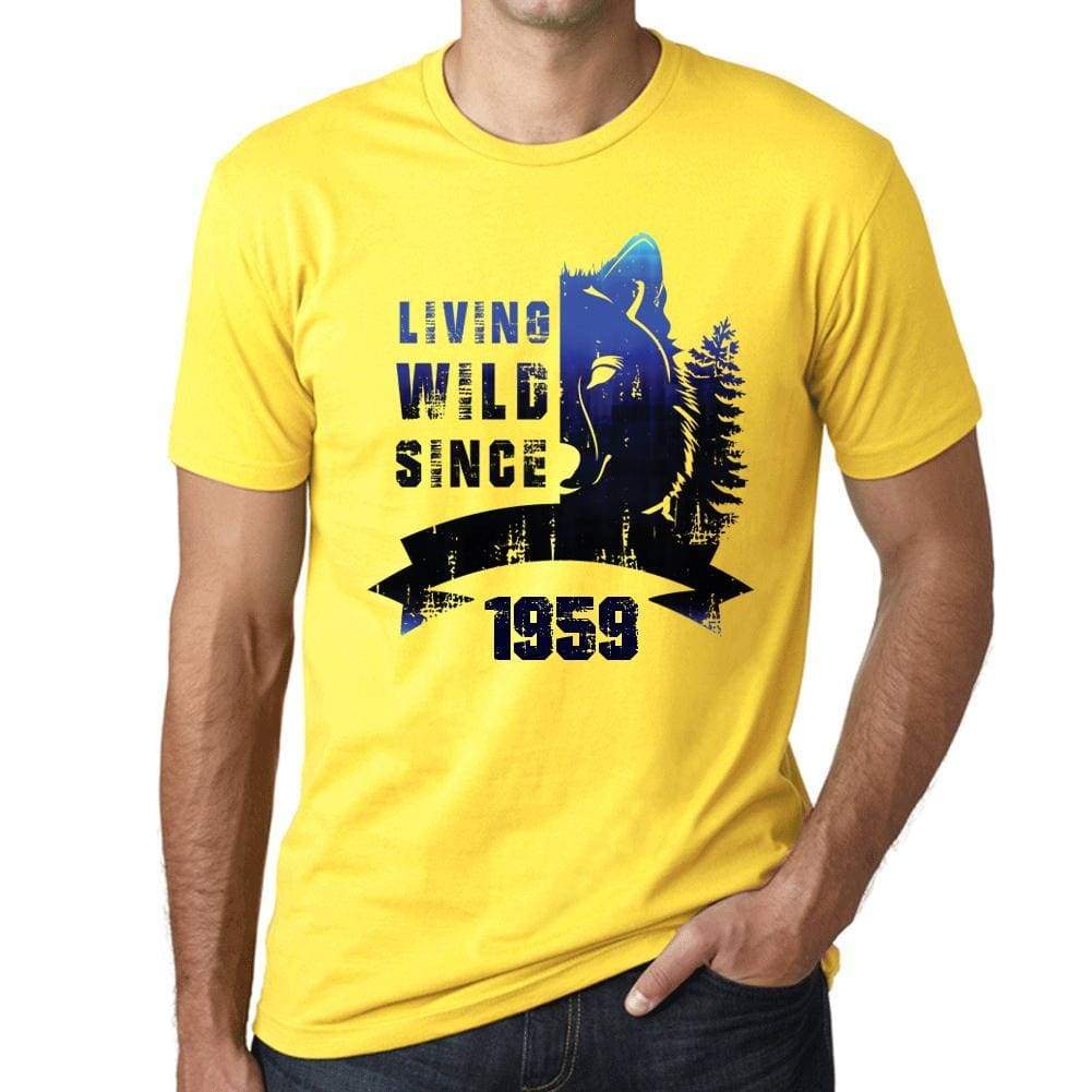 1959, Living Wild 2 Since 1959 Men's T-shirt Yellow Birthday Gift 00516 ultrabasic-com.myshopify.com