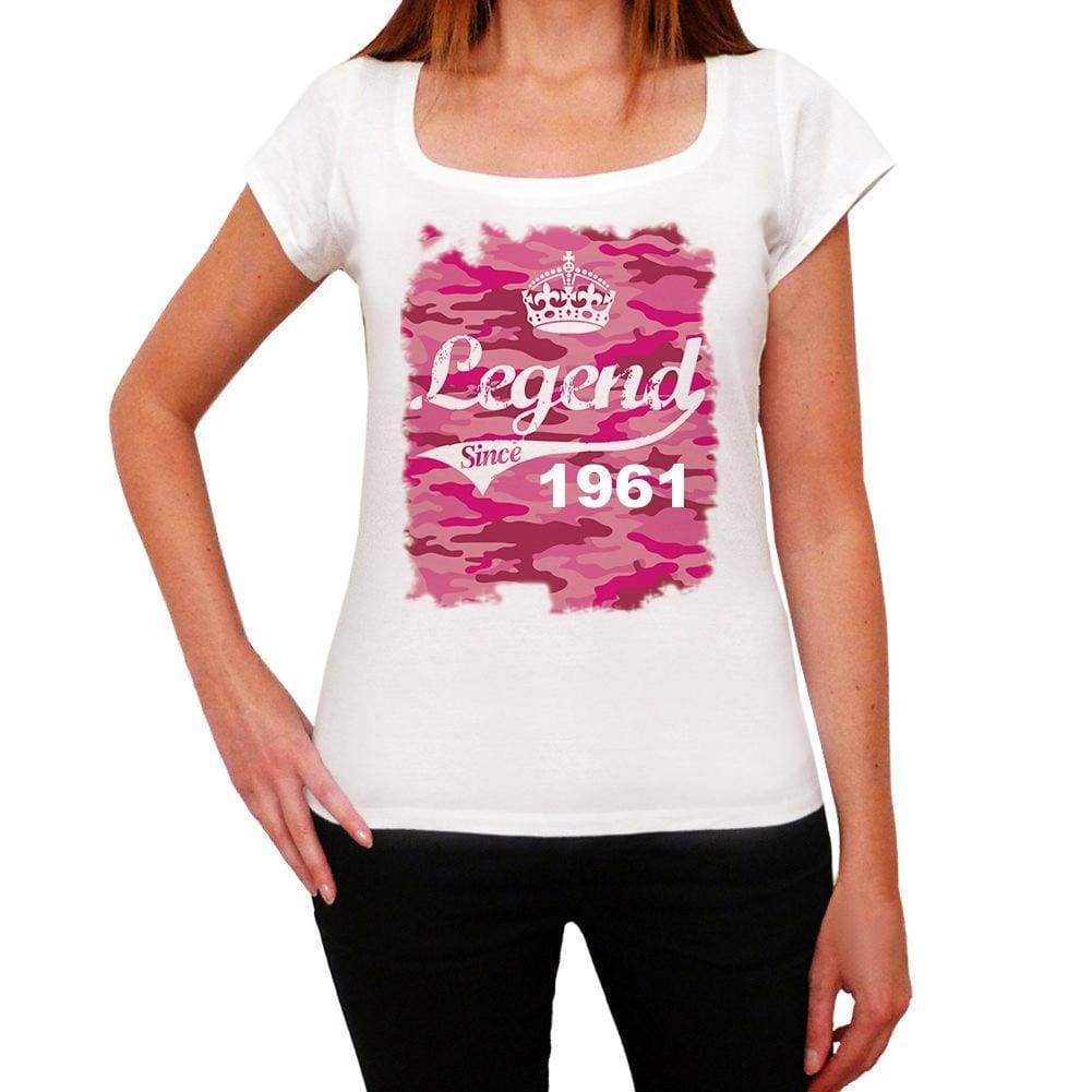 1961, Printed birthday, white, Women's Short Sleeve Round Neck T-shirt 00284 - ultrabasic-com