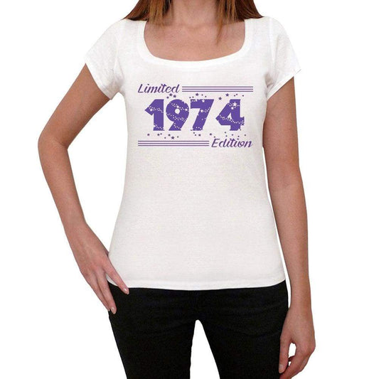 1974 Limited Edition Star, Women's T-shirt, White, Birthday Gift 00382 - ultrabasic-com