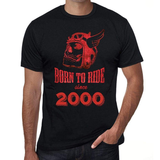 2000 Born To Ride Since 2000 Mens T-Shirt Black Birthday Gift 00493 - Black / Xs - Casual