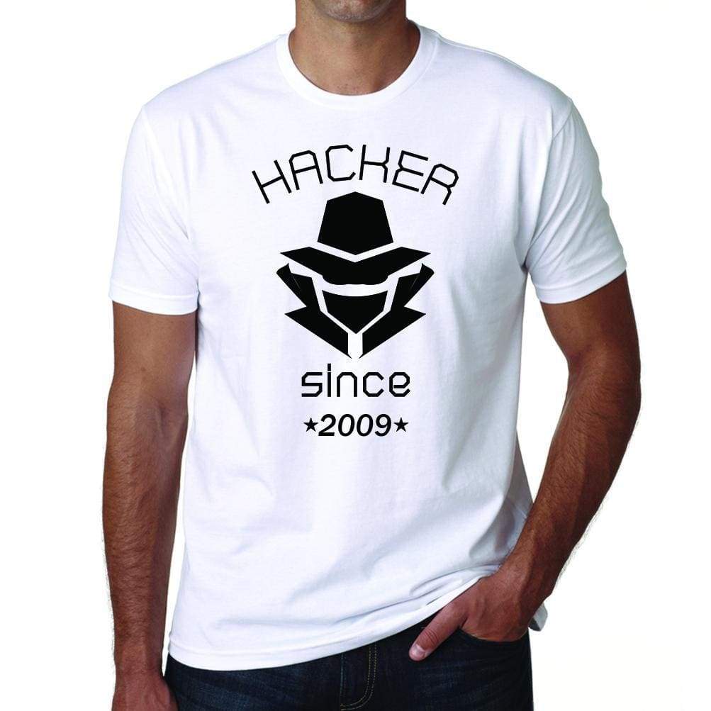 2009 Mens Short Sleeve Round Neck T-Shirt - White / S - Casual