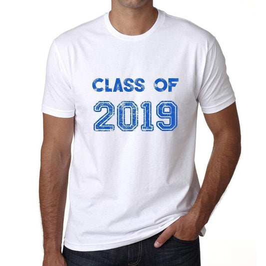 2019 Class Of White Mens Short Sleeve Round Neck T-Shirt 00094 - White / S - Casual