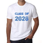 2028 Class Of White Mens Short Sleeve Round Neck T-Shirt 00094 - White / S - Casual