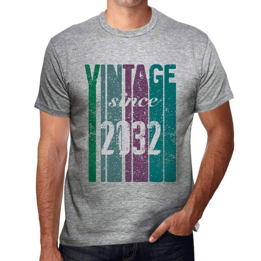 2032 Vintage Since 2032 Mens T-Shirt Grey Birthday Gift 00504 00504 - Grey / S - Casual