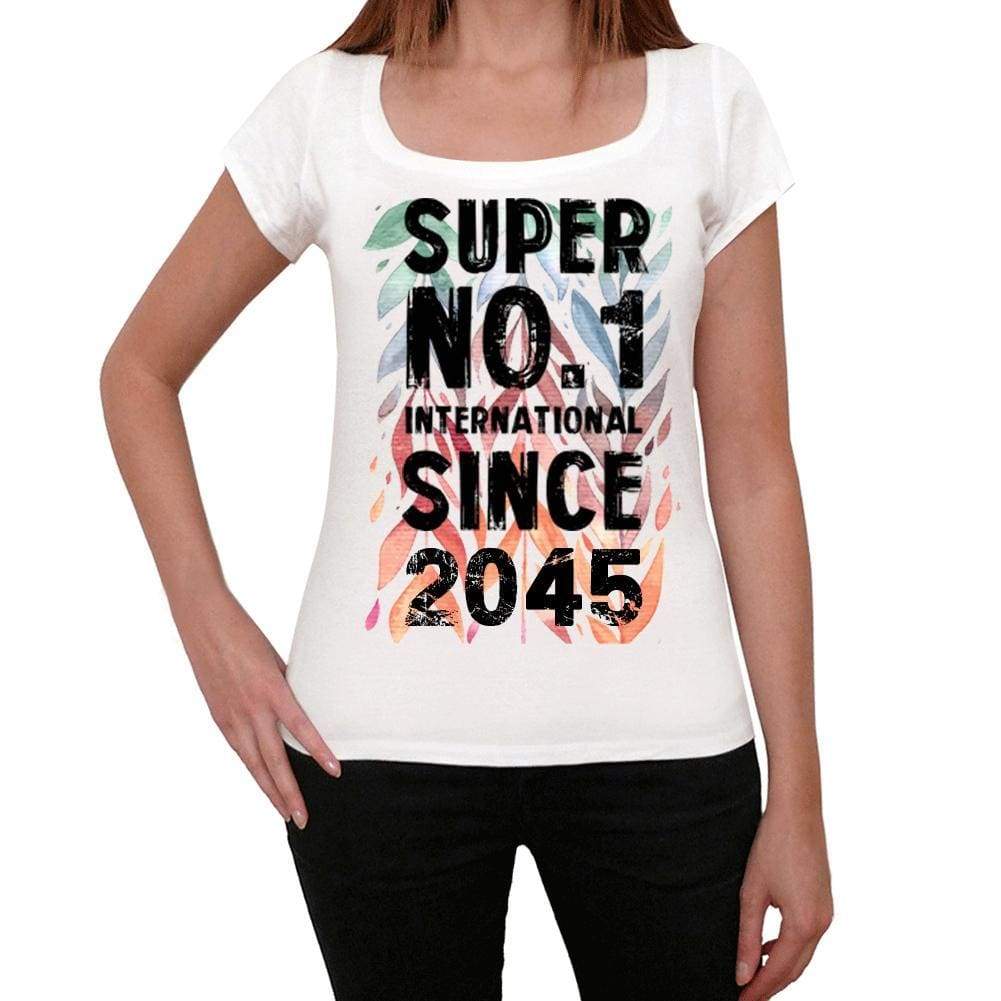 2045 Super No.1 Since 2045 Womens T-Shirt White Birthday Gift 00505 - White / Xs - Casual