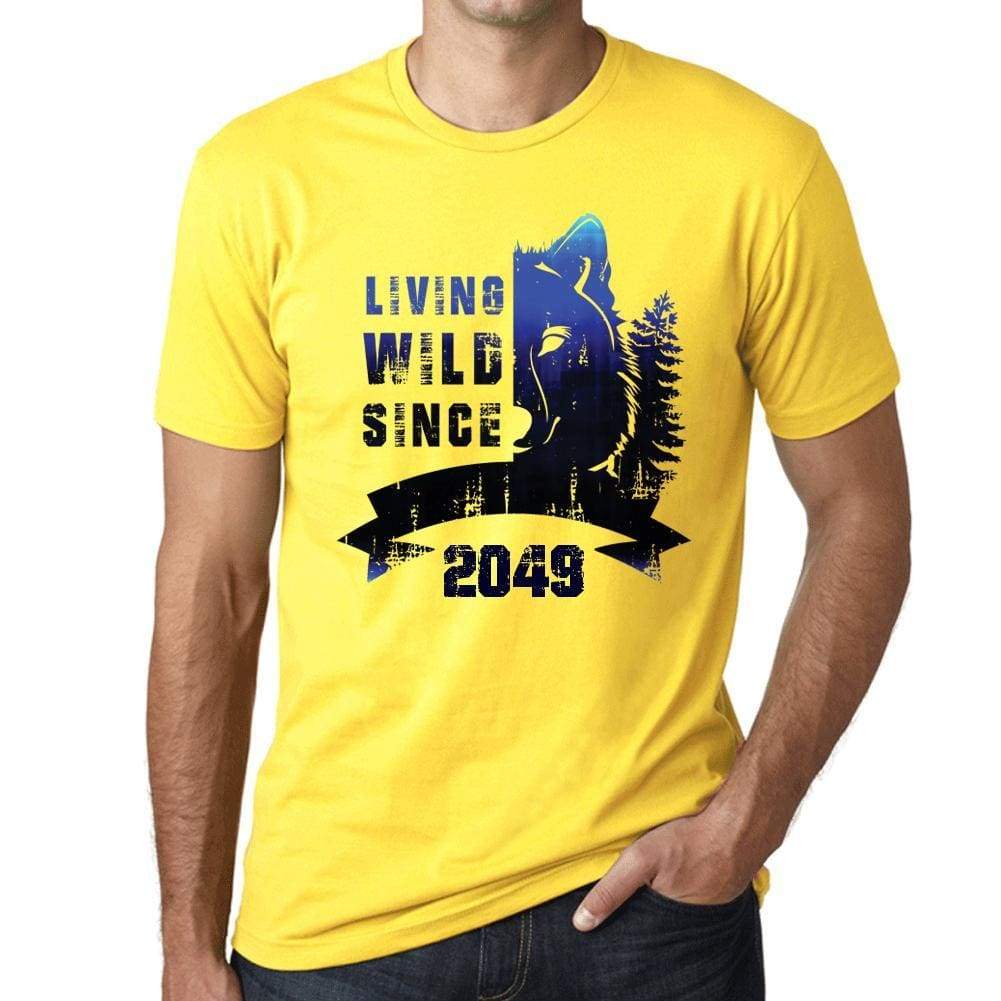 2049 Living Wild 2 Since 2049 Mens T-Shirt Yellow Birthday Gift 00516 - Yellow / Xs - Casual