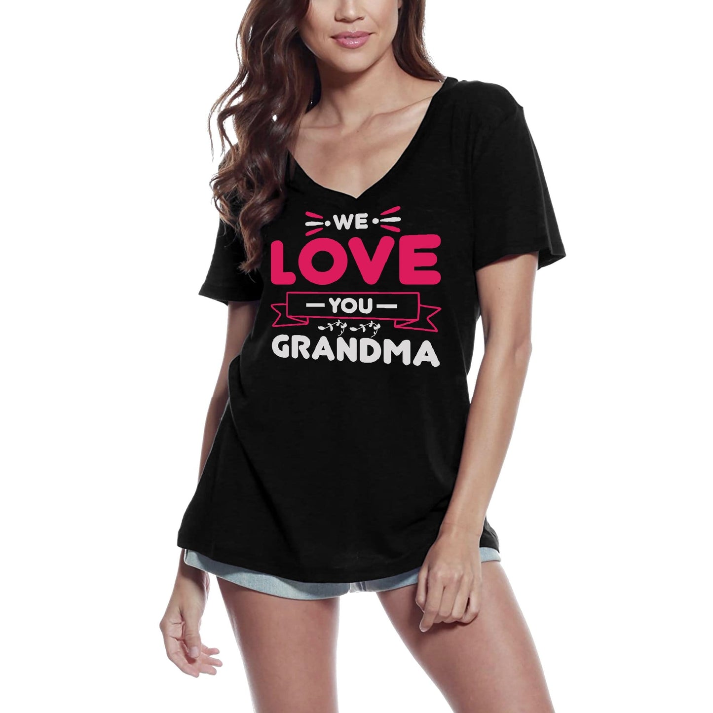 ULTRABASIC Women's T-Shirt We Love You Grandma - Short Sleeve Tee Shirt Tops