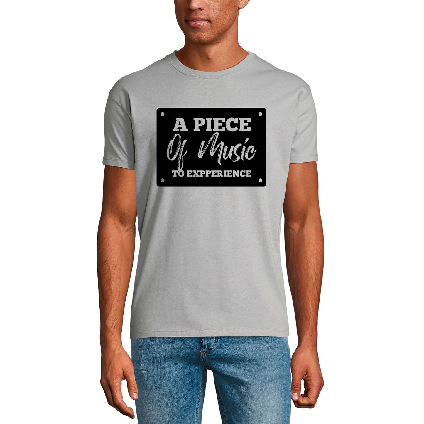 ULTRABASIC Men's T-Shirt A Piece of Music to Experience - Saying Shirt for Musician