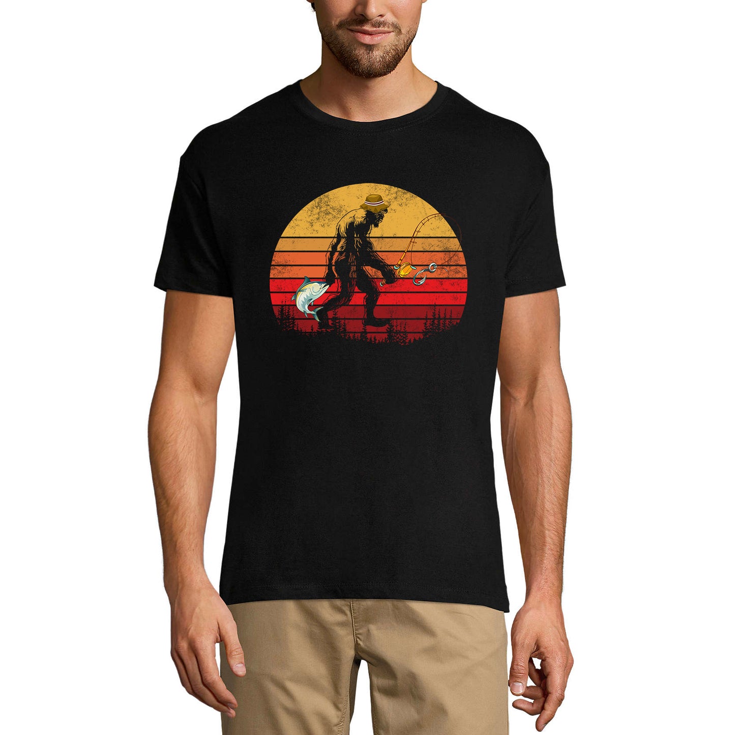 ULTRABASIC Men's Vintage T-Shirt Retro Fisherman - Fishing Funny Fish Pole Humor Tee Shirt