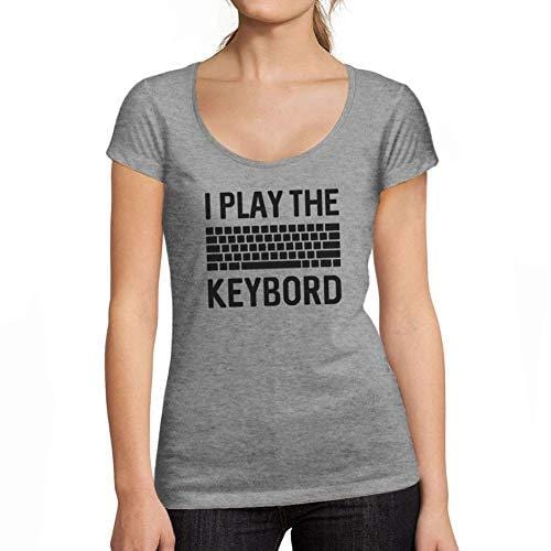 Ultrabasic - Femme Graphique Gamer Keyboard T-Shirt Esports Cadeau Idée Tee Gris Chiné
