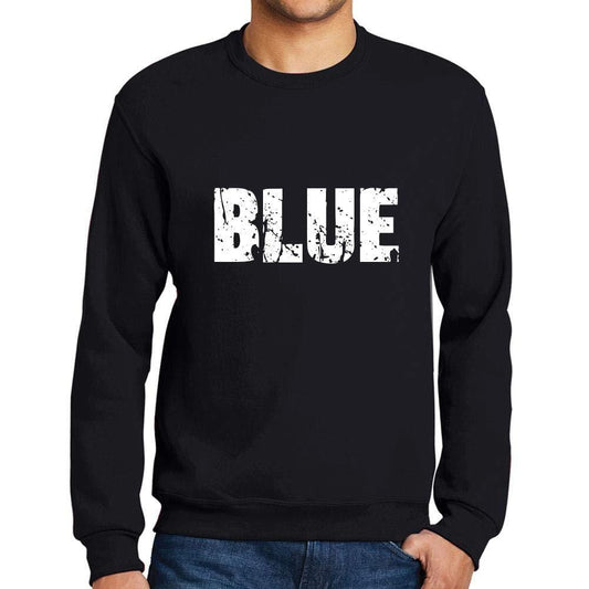 Ultrabasic Homme Imprimé Graphique Sweat-Shirt Popular Words Blue Noir Profond