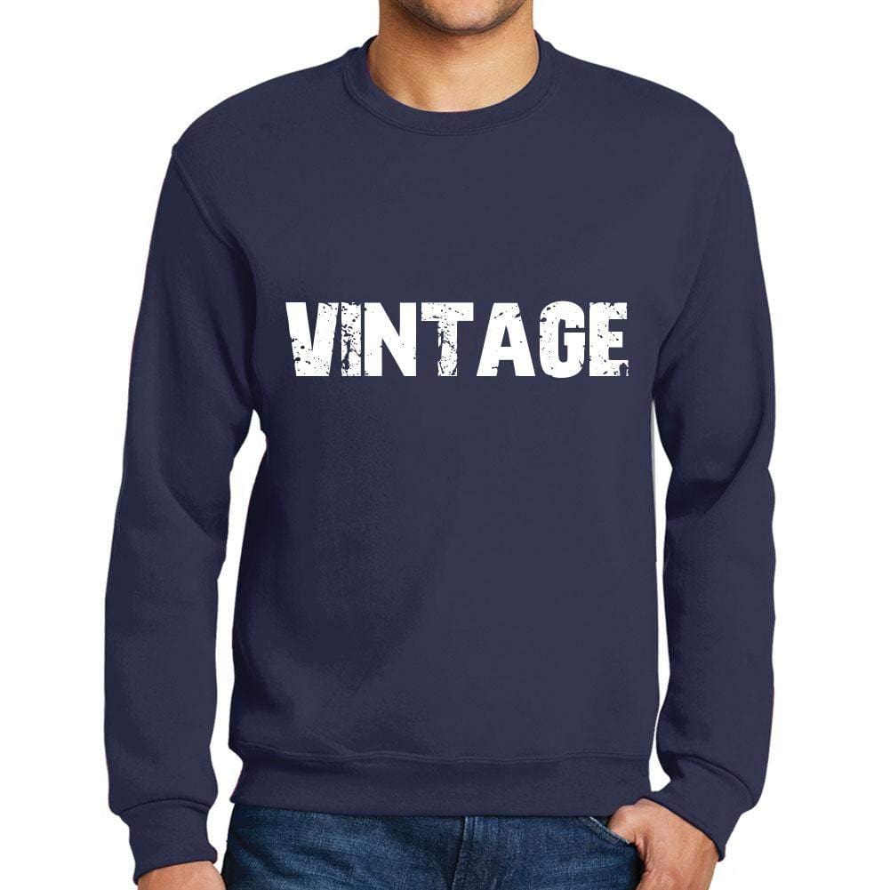 Ultrabasic Homme Imprimé Graphique Sweat-Shirt Popular Words Vintage French Marine