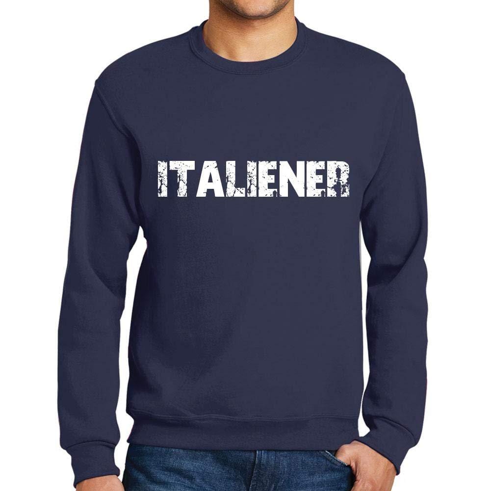 Ultrabasic Homme Imprimé Graphique Sweat-Shirt Popular Words ITALIENER French Marine