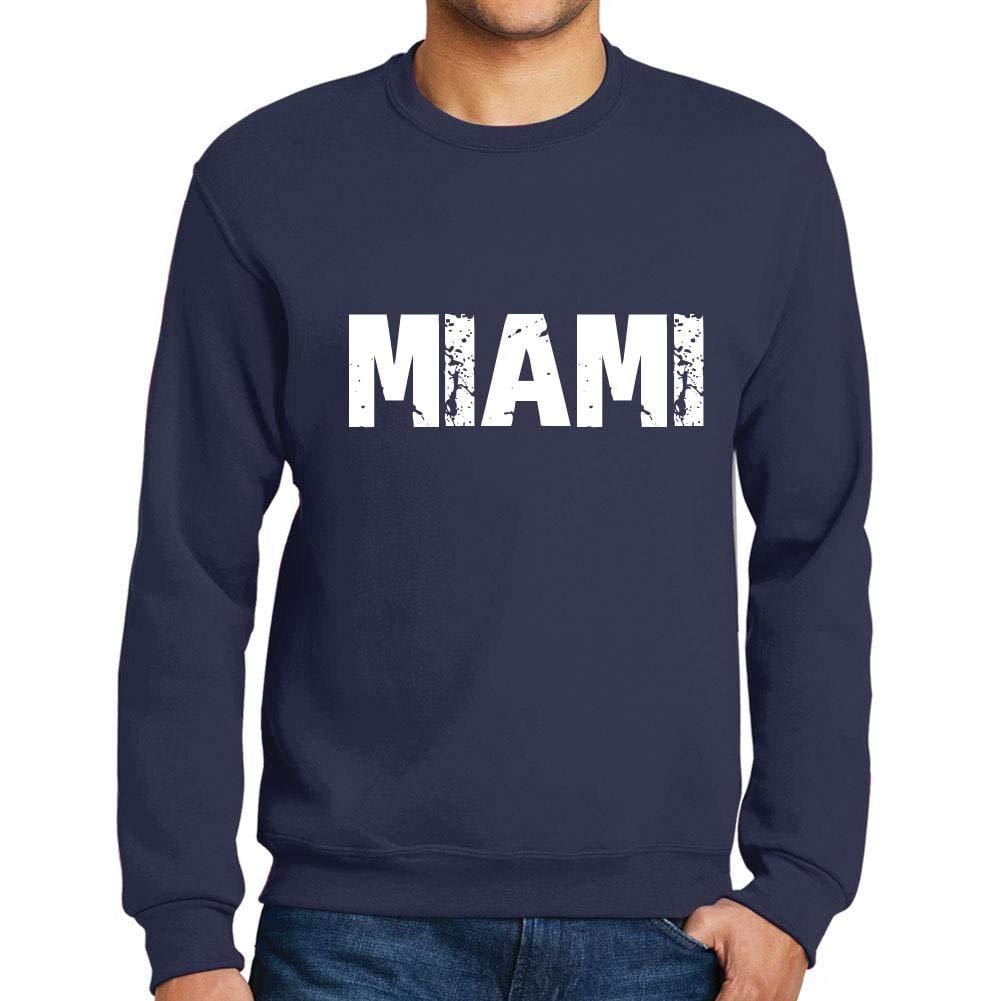 Ultrabasic Homme Imprimé Graphique Sweat-Shirt Popular Words Miami French Marine