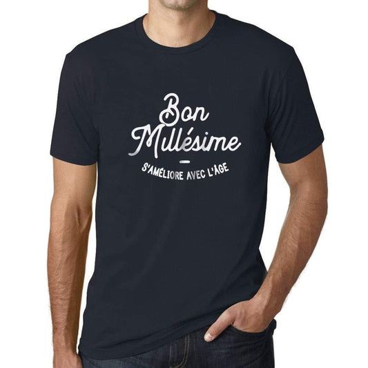Ultrabasic - Homme Graphique Bon Millésime T-Shirt Noir Lettre Marine