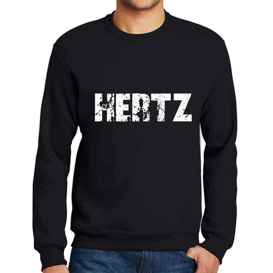 Ultrabasic Homme Imprimé Graphique Sweat-Shirt Popular Words Hertz Noir Profond