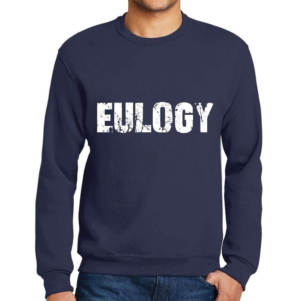 Ultrabasic Homme Imprimé Graphique Sweat-Shirt Popular Words Eulogy French Marine