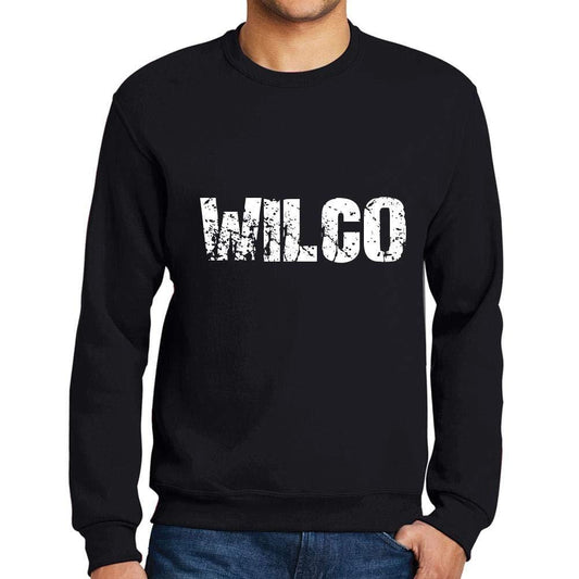 Ultrabasic Homme Imprimé Graphique Sweat-Shirt Popular Words WILCO Noir Profond