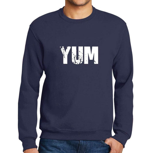Ultrabasic Homme Imprimé Graphique Sweat-Shirt Popular Words YUM French Marine
