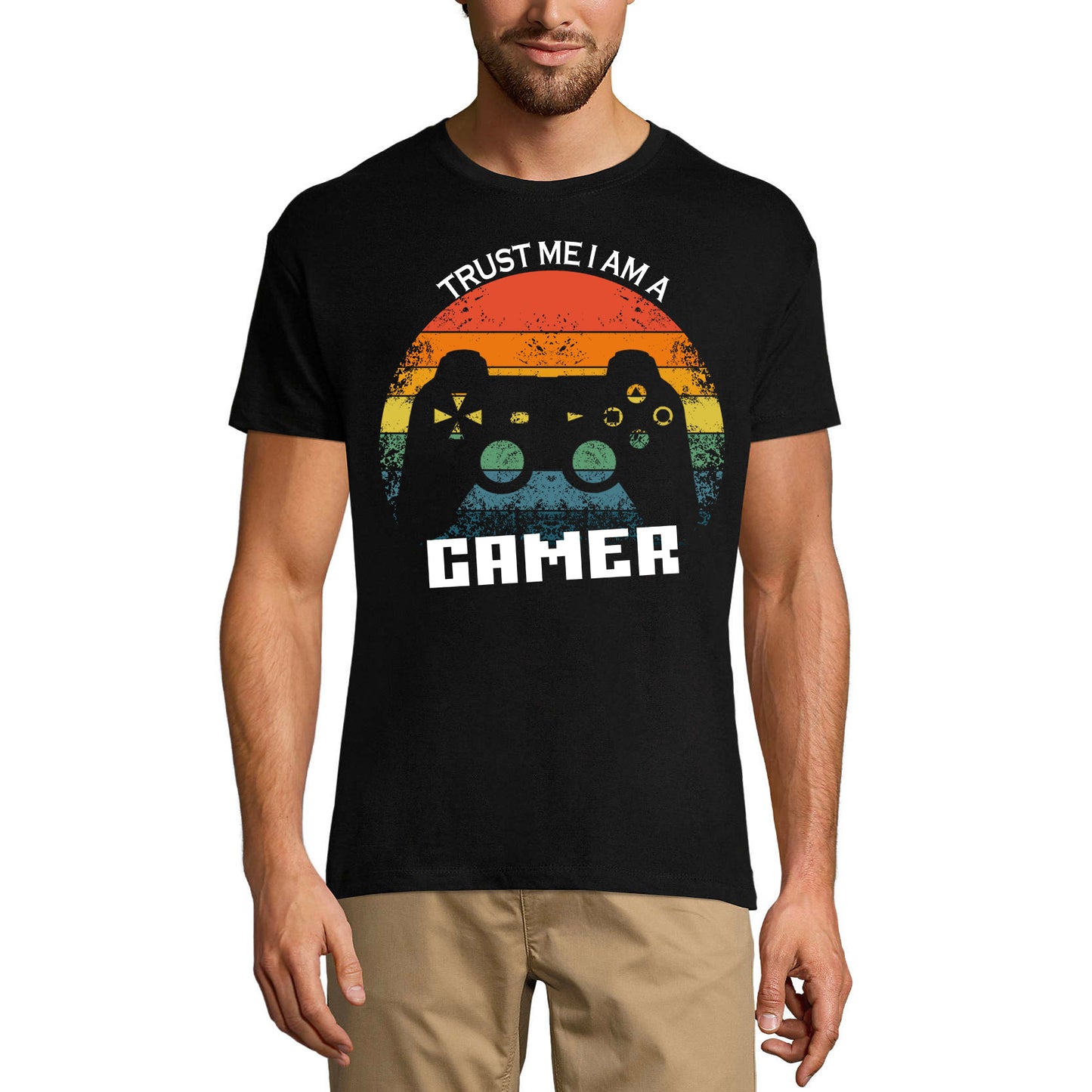 ULTRABASIC Men's T-Shirt Trust Me I am a Gamer - Funny Sunset Gaming Shirt