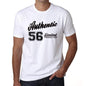 55 Authentic White Mens Short Sleeve Round Neck T-Shirt 00123 - White / S - Casual