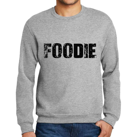 Ultrabasic Homme Imprimé Graphique Sweat-Shirt Popular Words Foodie Gris Chiné