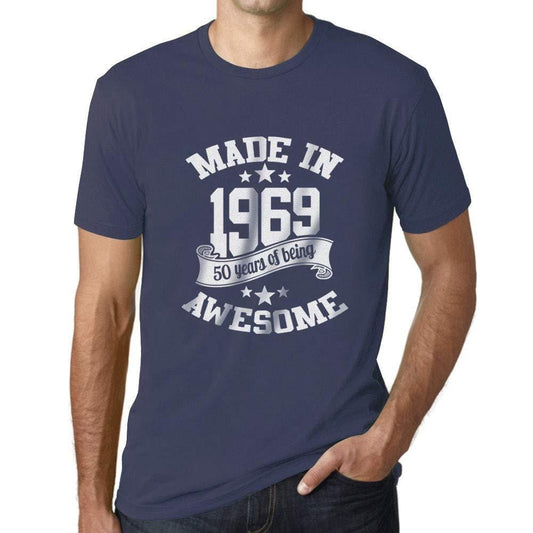 Ultrabasic - Homme T-Shirt Graphique Made in 1969 Awesome 50ème Anniversaire Denim