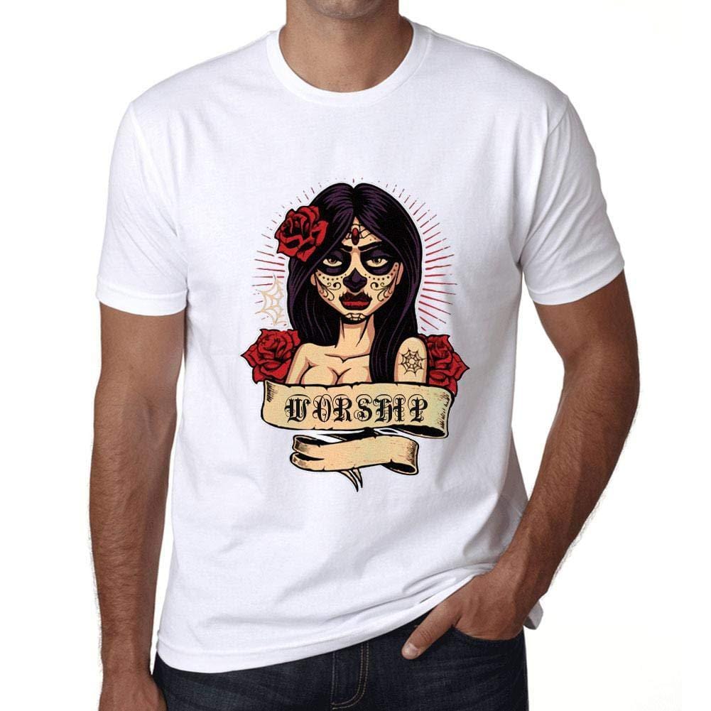 Ultrabasic - Homme T-Shirt Graphique Women Flower Tattoo Worship