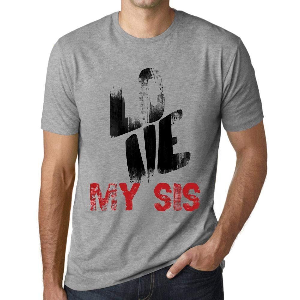 Ultrabasic - Homme T-Shirt Graphique Love My Sis Gris Chiné