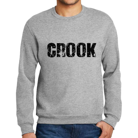 Ultrabasic Homme Imprimé Graphique Sweat-Shirt Popular Words Crook Gris Chiné