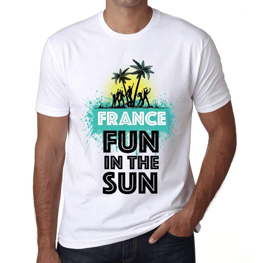 Homme T Shirt Graphique Imprimé Vintage Tee Summer Dance France Blanc