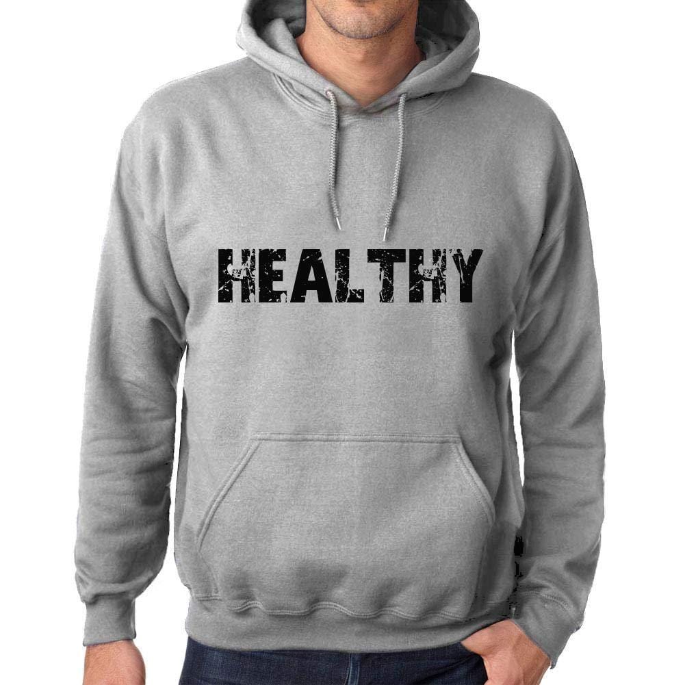 Ultrabasic Homme Femme Unisex Sweat à Capuche Hoodie Popular Words Healthy Gris Chiné