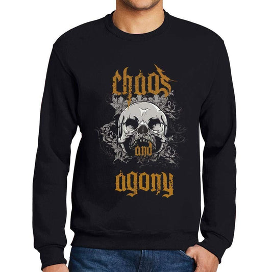 Ultrabasic - Homme Imprimé Graphique Sweat-Shirt Chaos and Agony Noir Profond