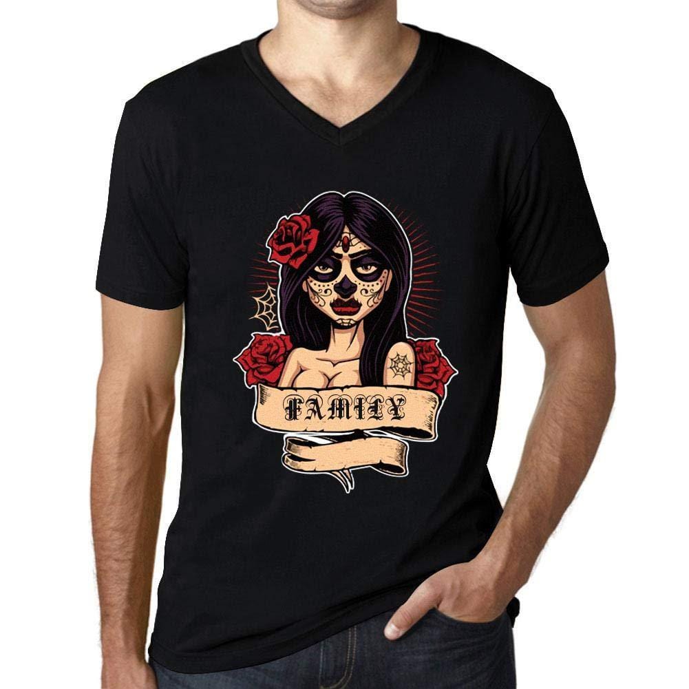 Ultrabasic - Homme Graphique Col V Tee Shirt Women Flower Tattoo Family