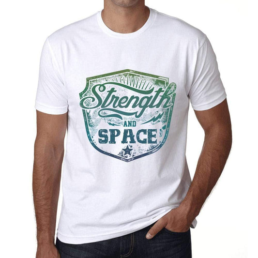 Homme T-Shirt Graphique Imprimé Vintage Tee Strength and Space Blanc