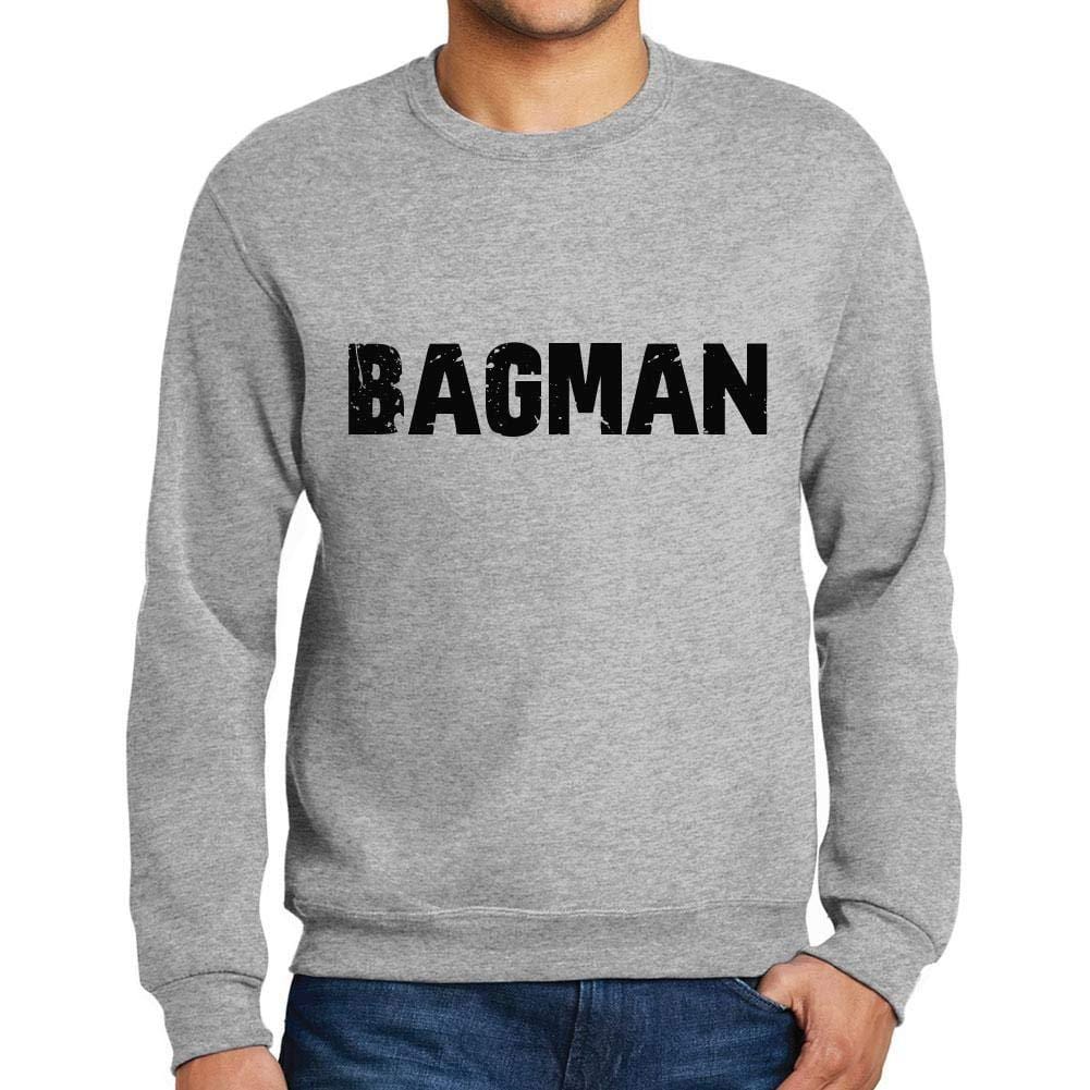 Ultrabasic Homme Imprimé Graphique Sweat-Shirt Popular Words Bagman Gris Chiné