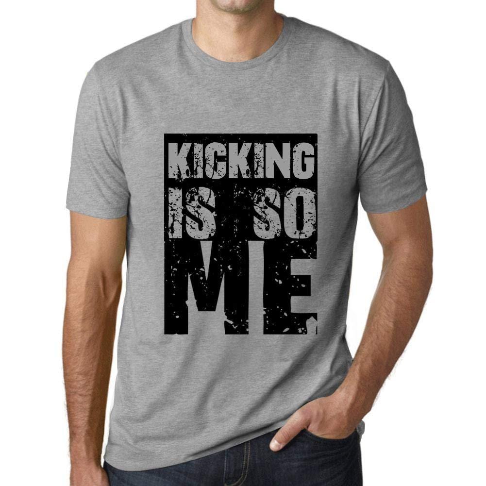 Homme T-Shirt Graphique Kicking is So Me Gris Chiné