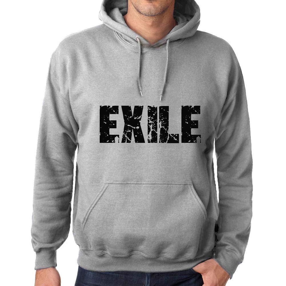 Ultrabasic Homme Femme Unisex Sweat à Capuche Hoodie Popular Words Exile Gris Chiné