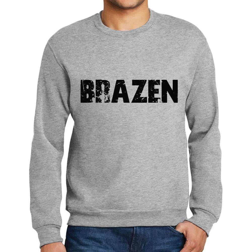 Ultrabasic Homme Imprimé Graphique Sweat-Shirt Popular Words Brazen Gris Chiné