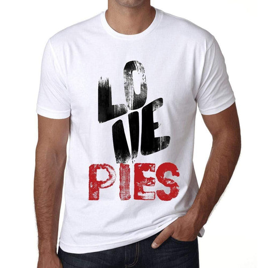 Ultrabasic - Homme T-Shirt Graphique Love PIES Blanc