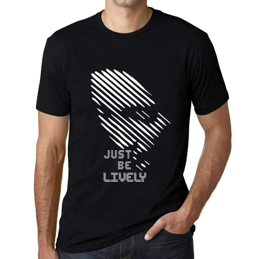 Ultrabasic - Homme T-Shirt Graphique Just be Lively Noir Profond
