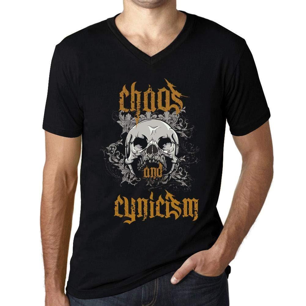 Ultrabasic - Homme Graphique Col V Tee Shirt Chaos and Cynicism Noir Profond