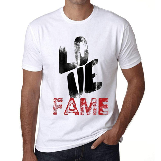 Ultrabasic - Homme T-Shirt Graphique Love Fame Blanc