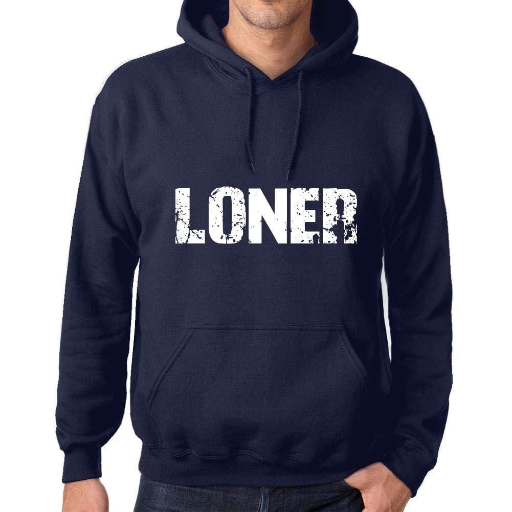 Ultrabasic Homme Femme Unisex Sweat à Capuche Hoodie Popular Words Loner French Marine