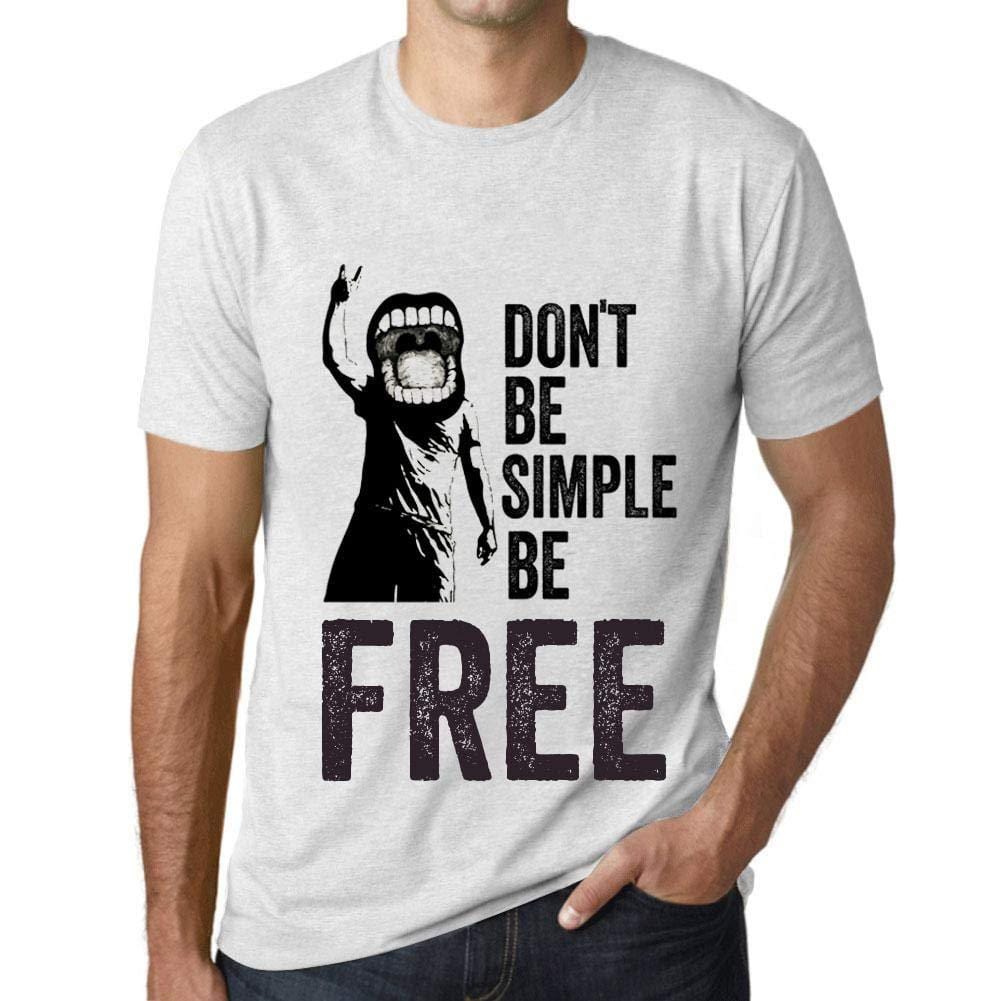Ultrabasic Homme T-Shirt Graphique Don't Be Simple Be Free Blanc Chiné