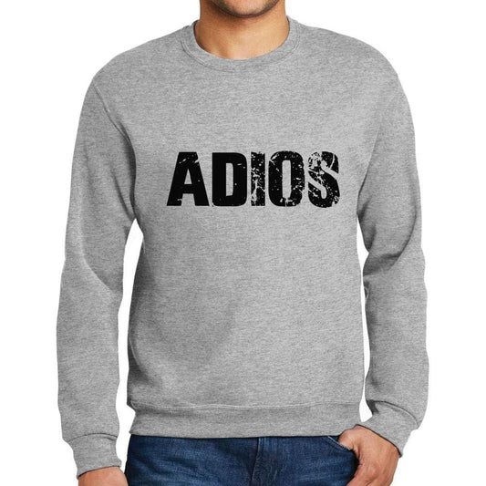 Ultrabasic Homme Imprimé Graphique Sweat-Shirt Popular Words Adios Gris Chiné