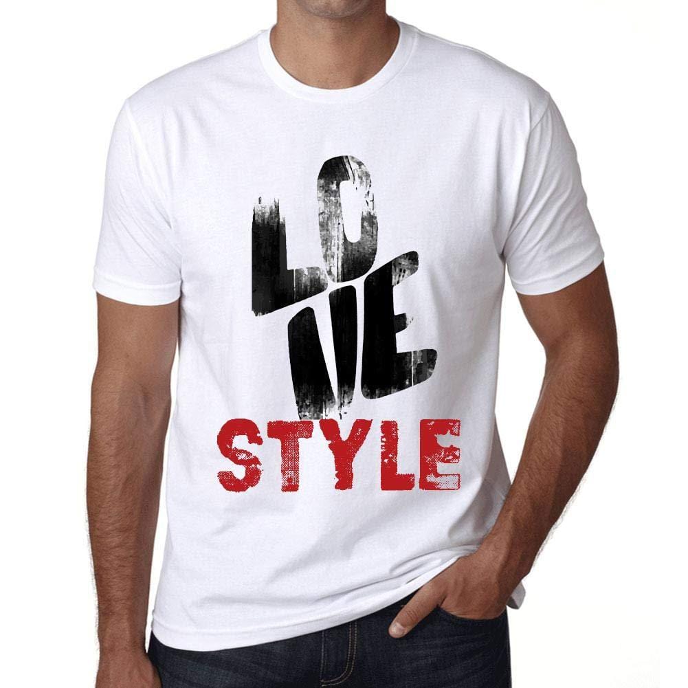 Ultrabasic - Homme T-Shirt Graphique Love Style Blanc